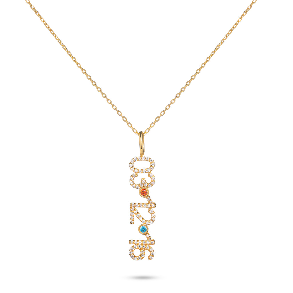 Pave Date Necklace