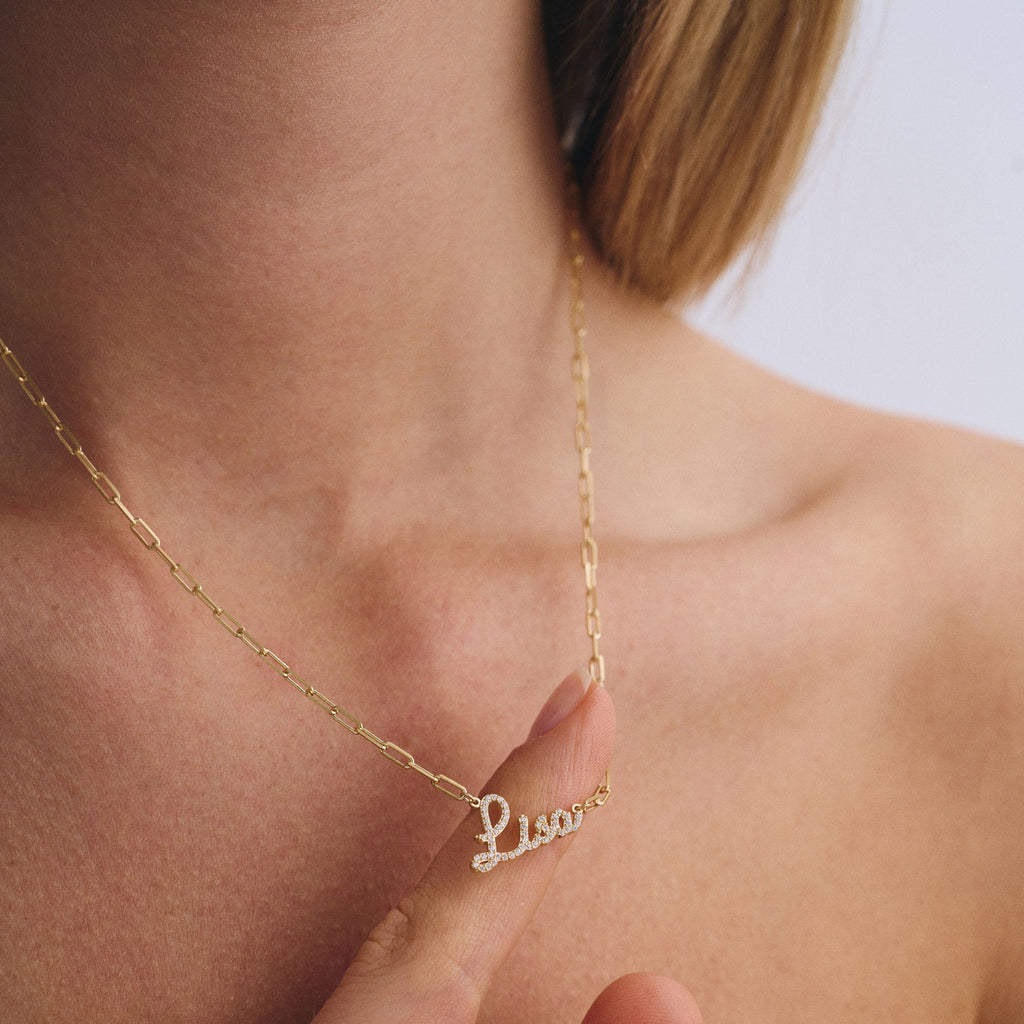Signature Pave Name Necklace