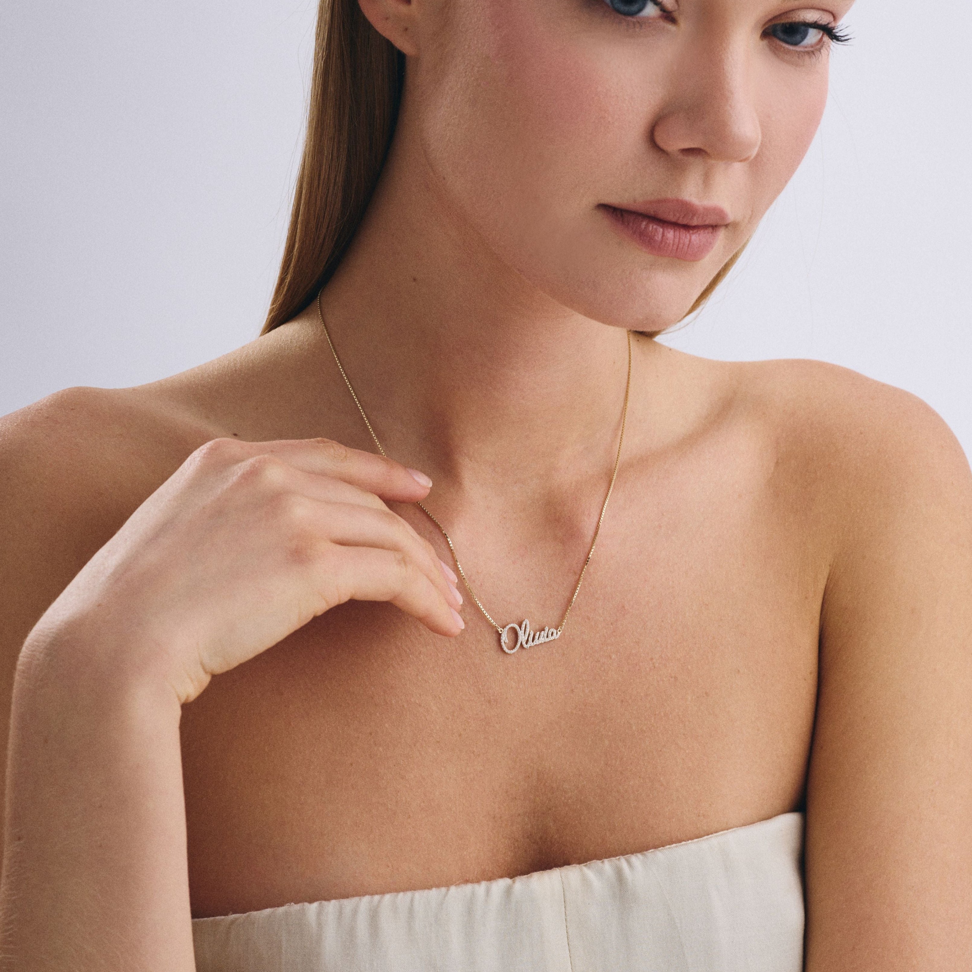 Signature Pave Name Necklace