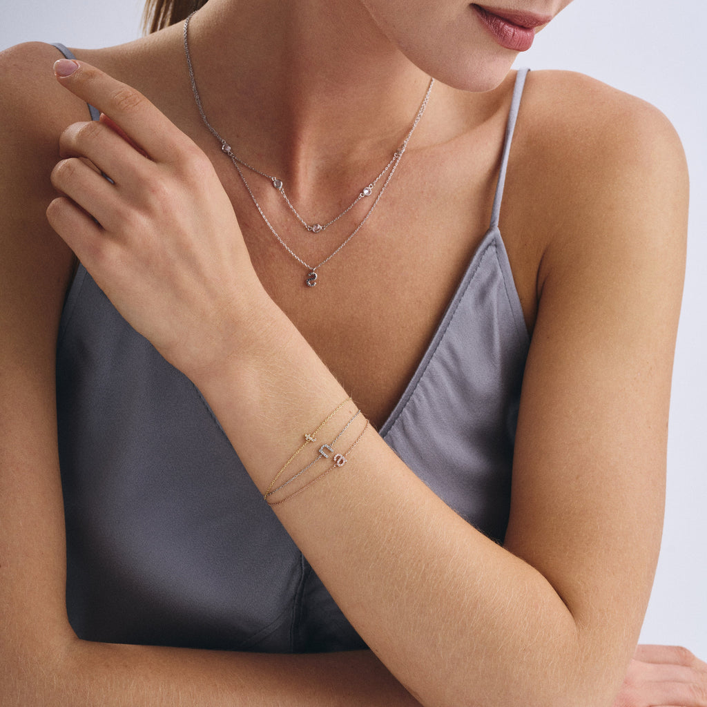 Petite Pave Initial Bracelet