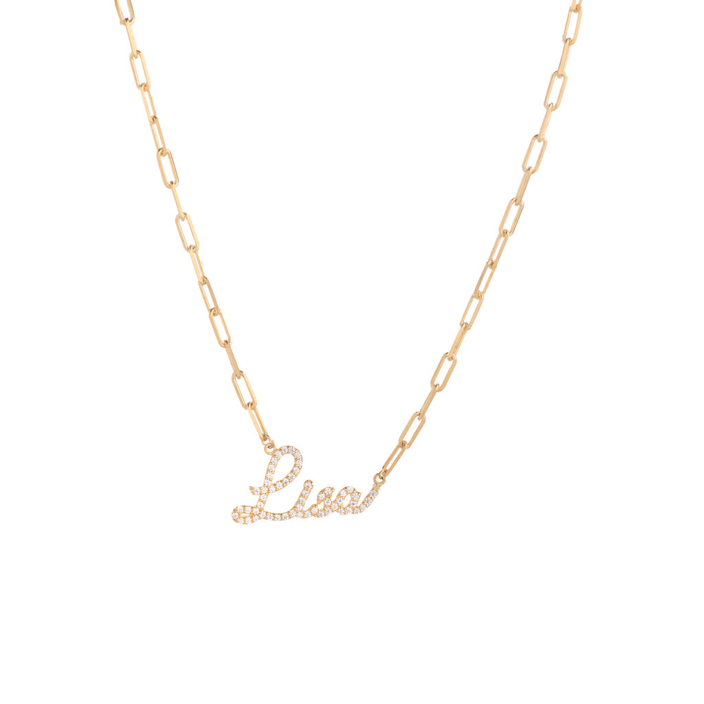 Signature Pave Name Necklace