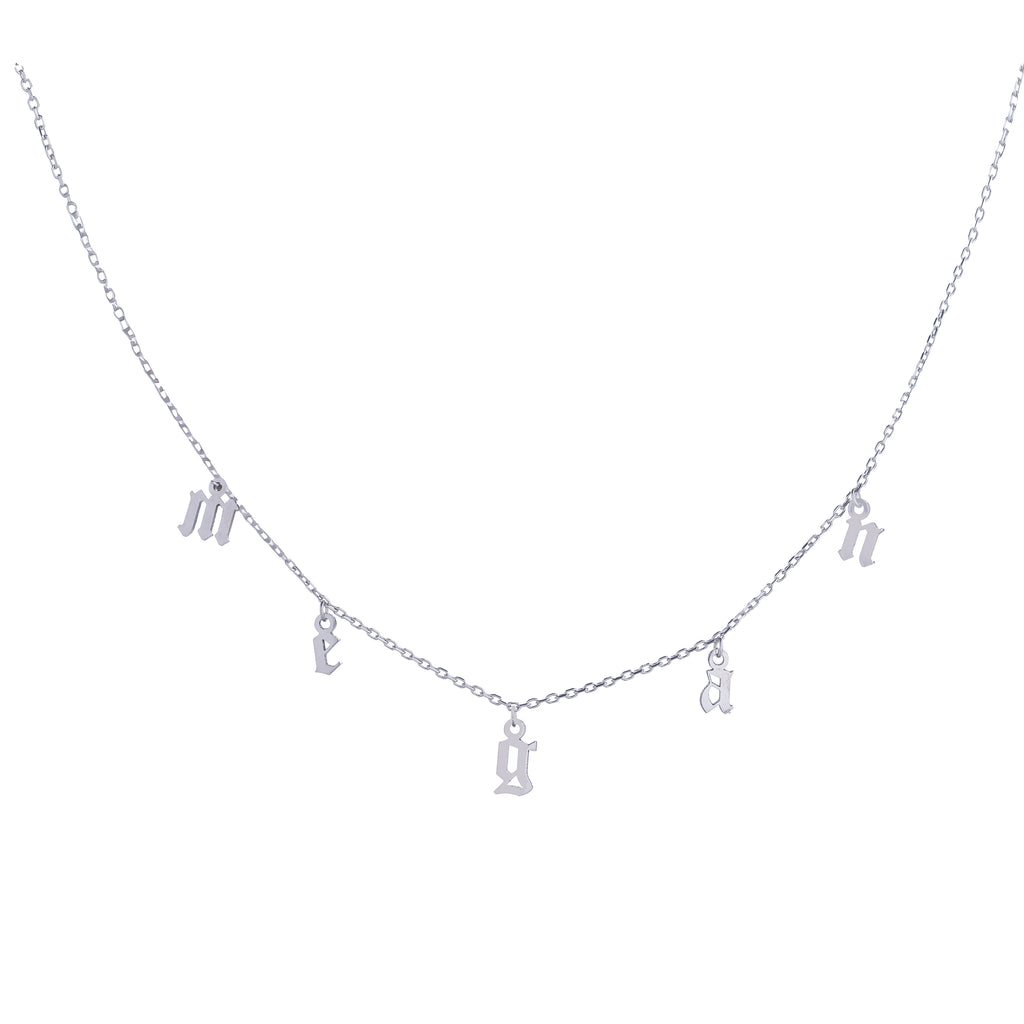 Charm Letter Necklace — 14K solid gold, detail view 3