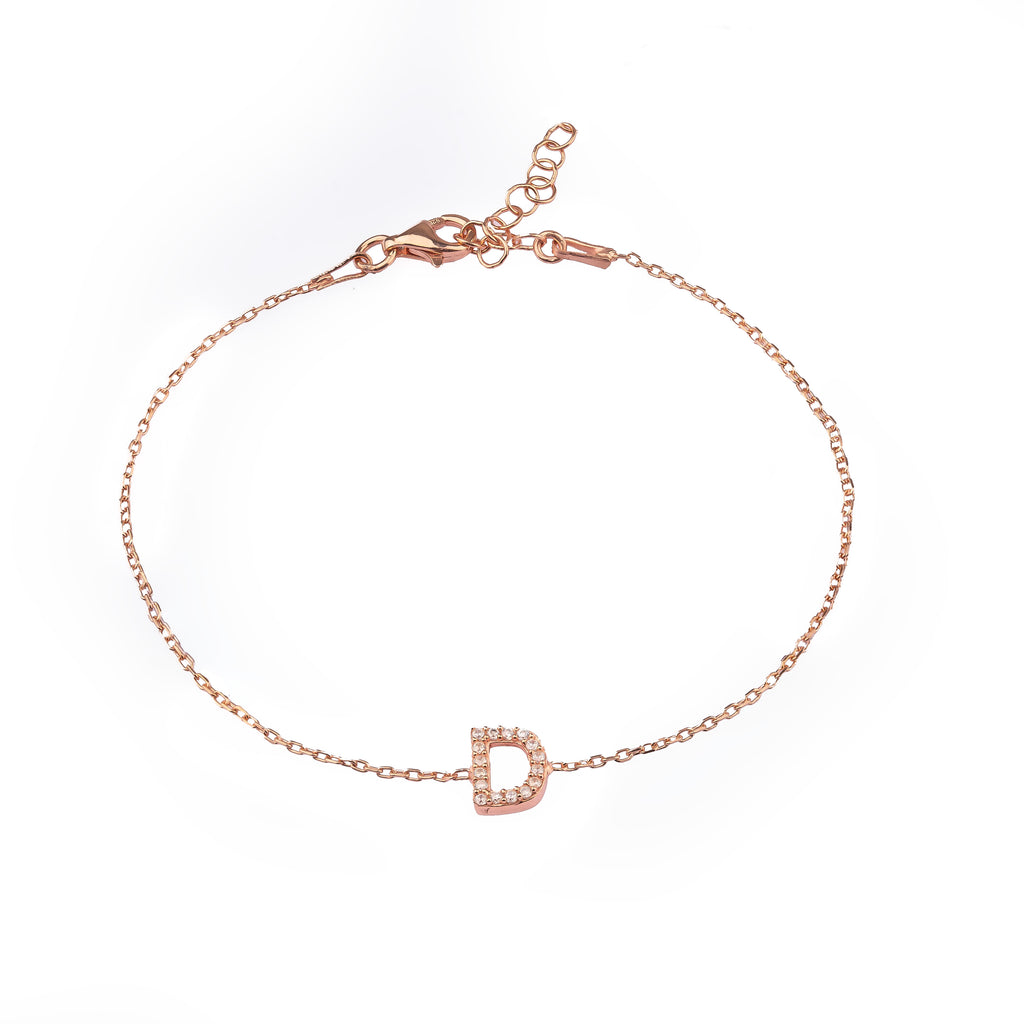 Classic Pavé Initial Bracelet in 14K solid gold — Chérie