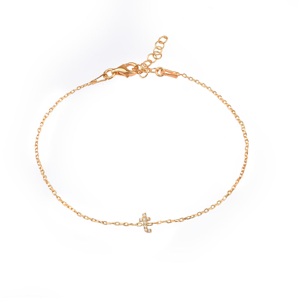 Petite Pave Initial Bracelet