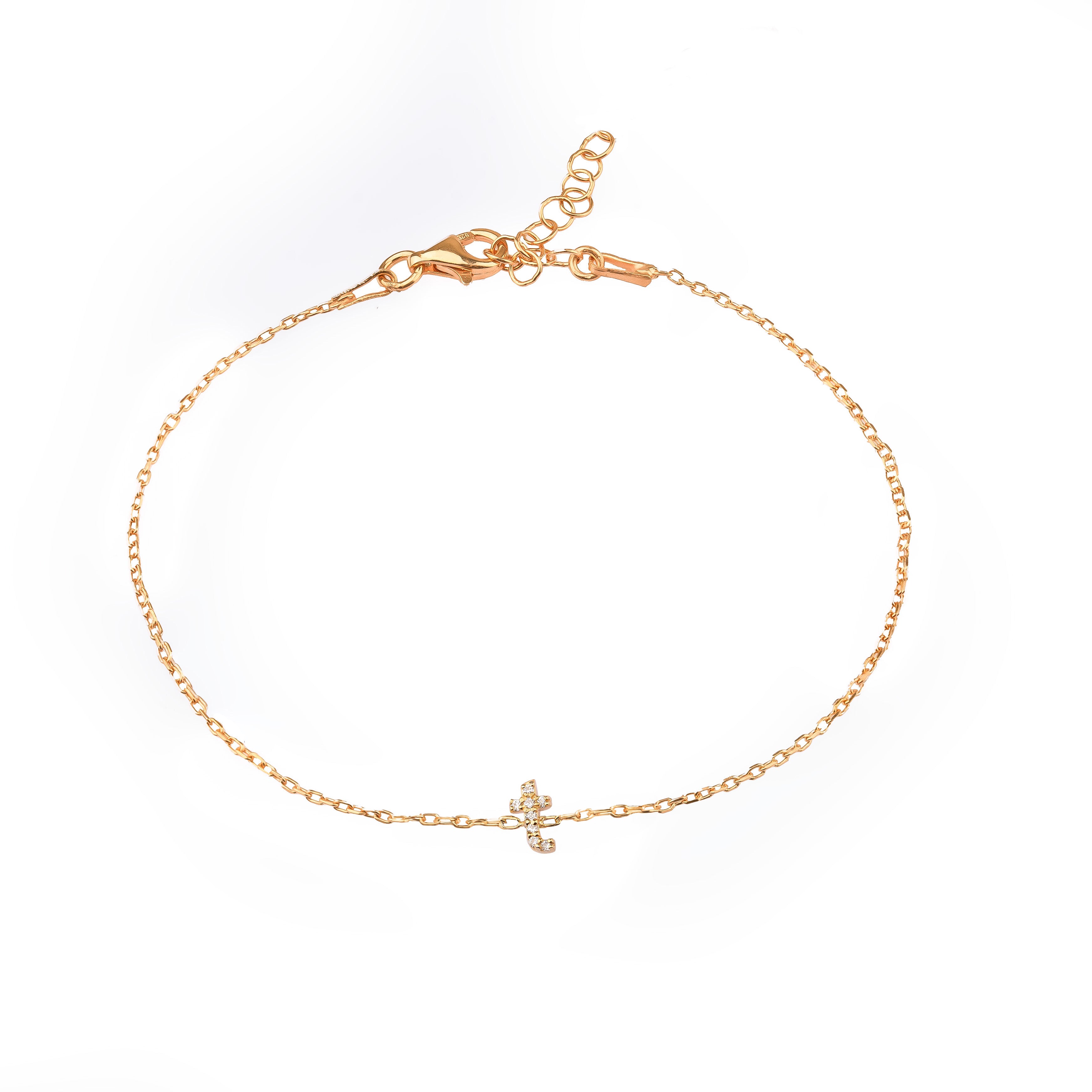 Petite Pave Initial Bracelet